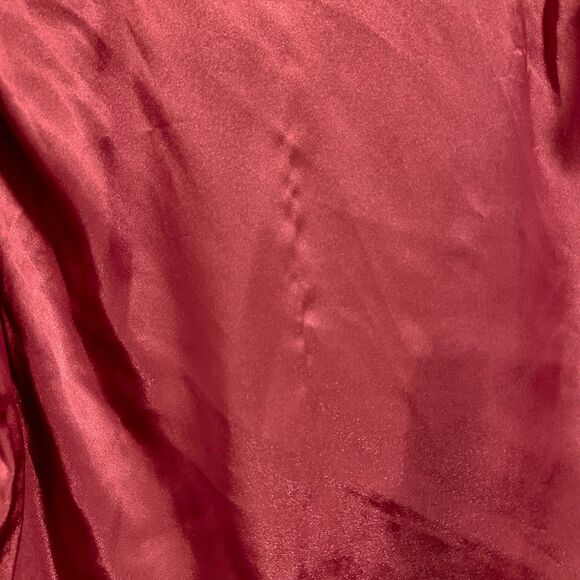 Vintage 90s Victoria Secret Size S Satin Sleep Shirt Burgundy Red Button Up - Picture 16 of 16